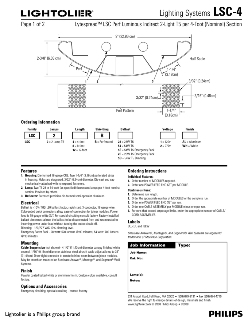 Lightolier Lighting Systems LSC-4 User manual