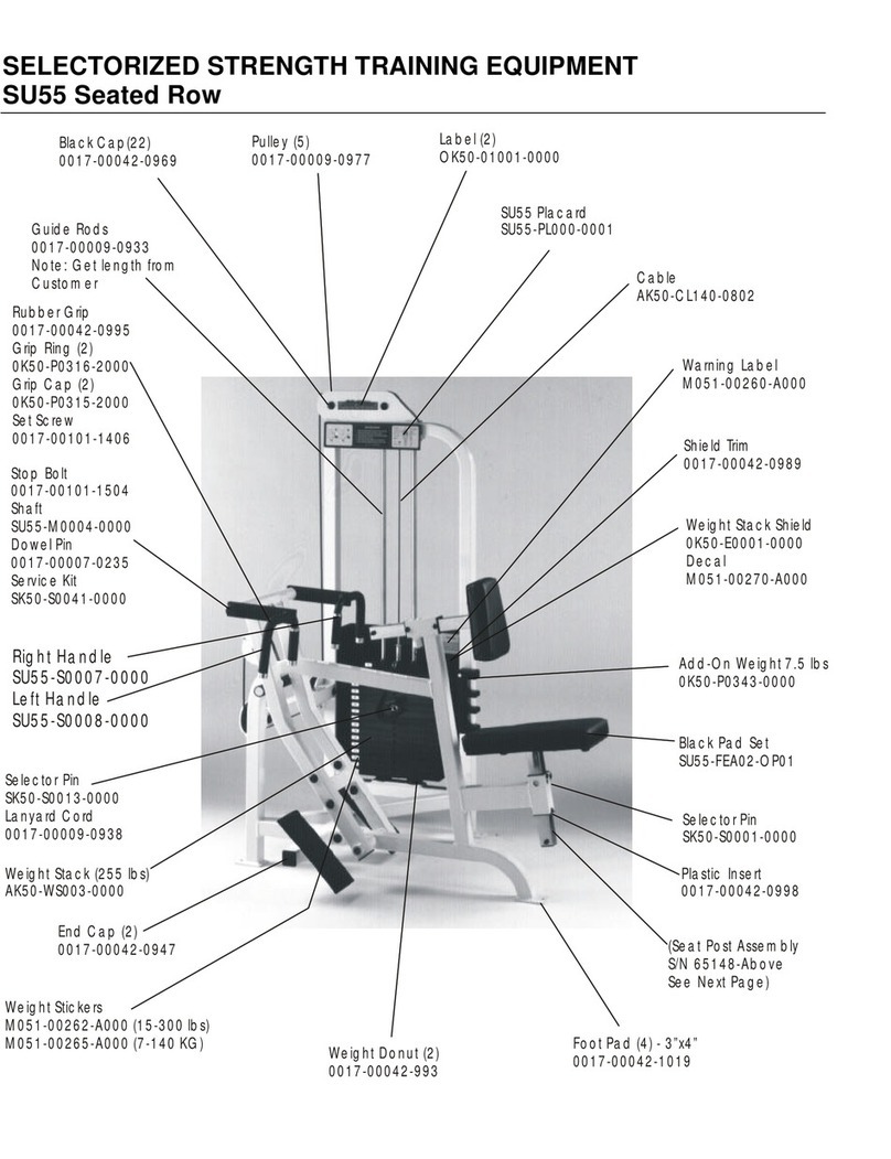 Life Fitness SU55 Assembly & parts list