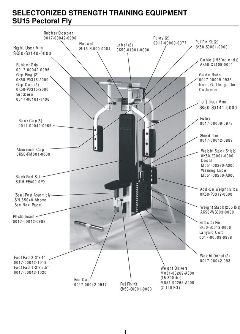 Life Fitness SU15 Assembly & parts list
