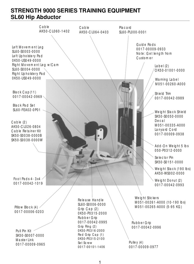 Life Fitness STRENGTH 9000 Series parts list