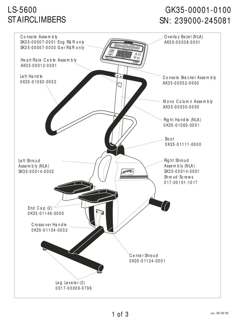 Life Fitness Stair Climbers LS-5600 parts list