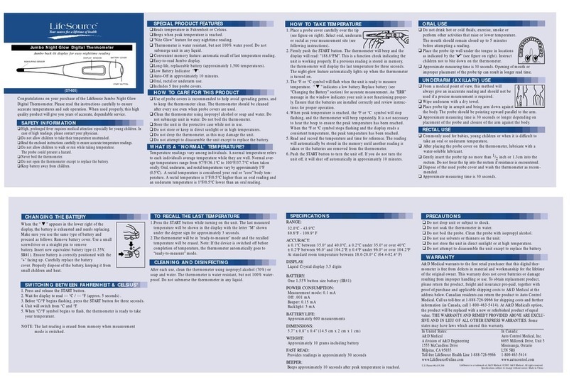 LifeSource DT-605 User manual