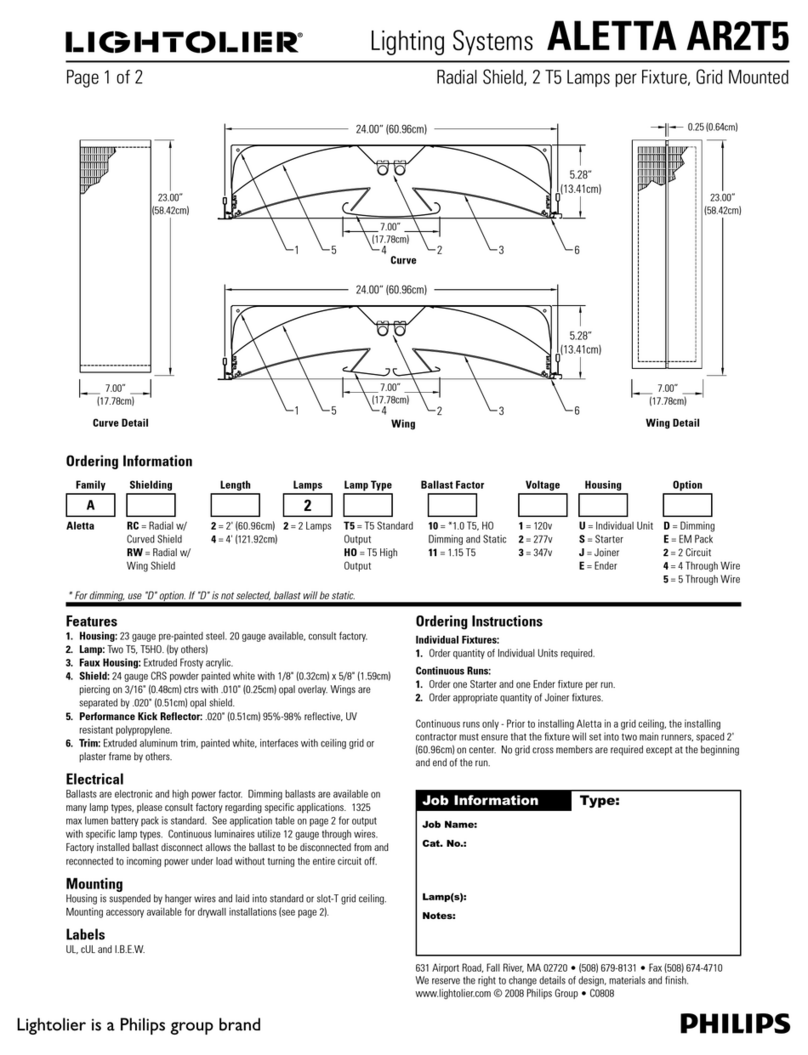 Lightolier ALETTA AR2T5 User manual