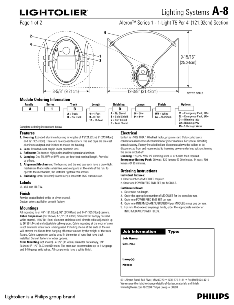Lightolier Aleron A-8 User manual