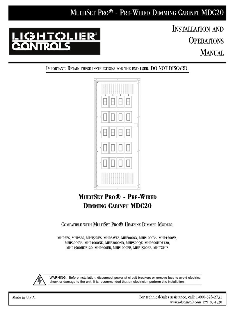 Lightolier MULTISET PRO MDC20 User manual