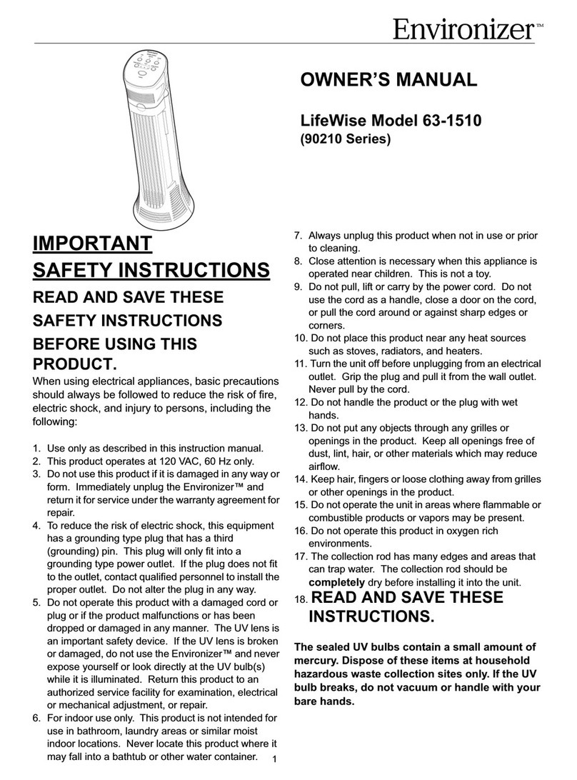 LifeWise Environizer 63-1510 owner's manual