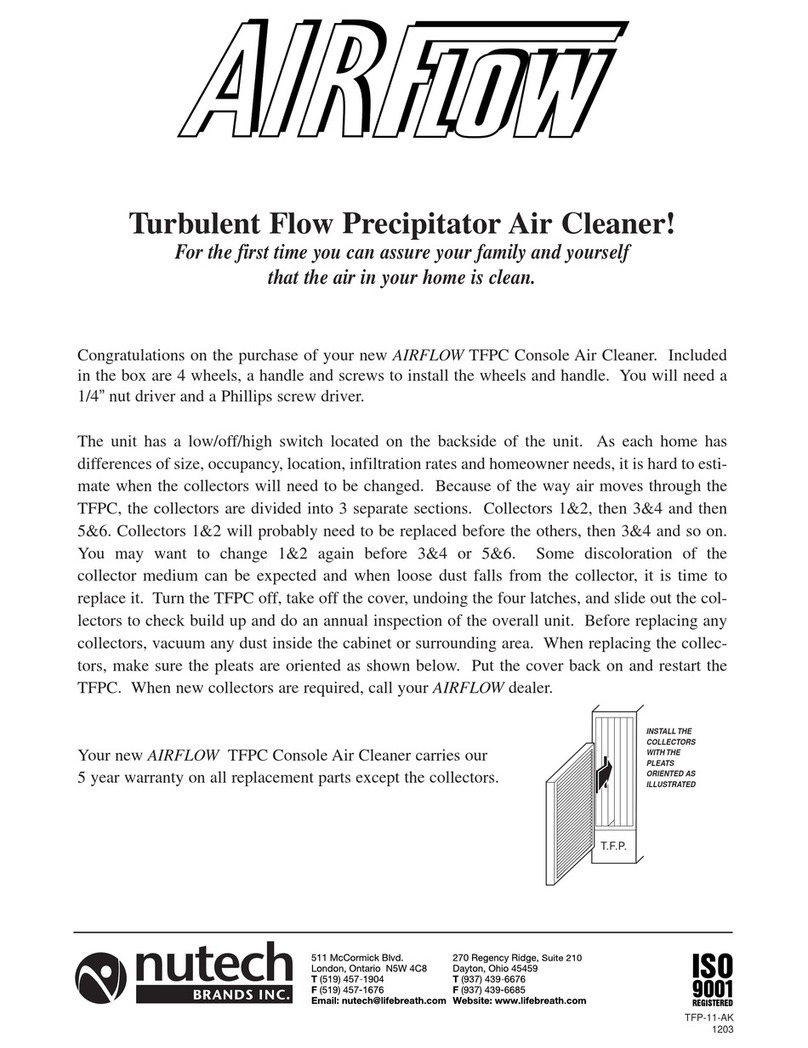 NuTech Console Air Cleaner Specification sheet NuTech Console Air Cleaner Specification sheet