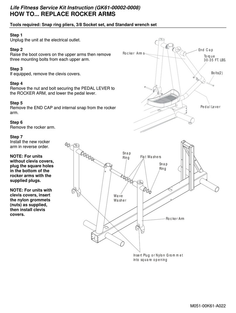 Life Fitness GK61-00002-0008 Service instruction