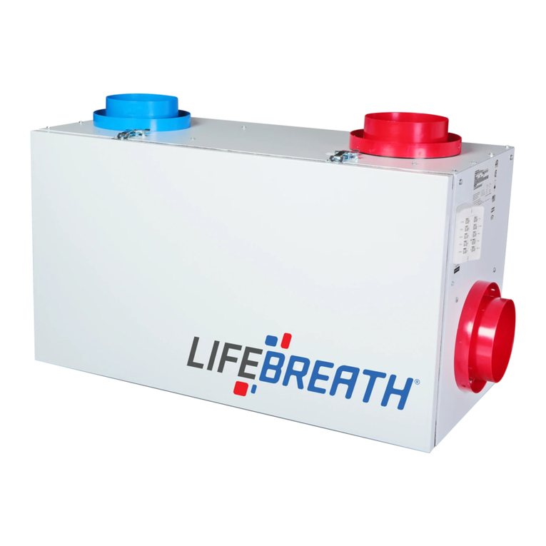 Lifebreath CONTROLAIR 15 155MAX Operation and installation manual