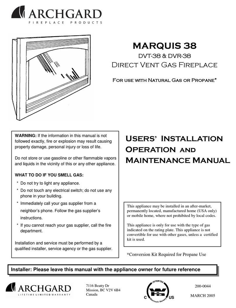 Archgard Marquis DVR-38 User's installation, operation and maintenance manual Archgard Marquis DVR-38 User's installation, operation and maintenance manual