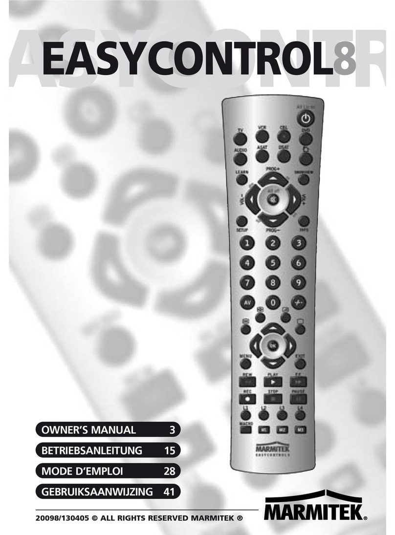 Marmitek Easycontrol 8 owner's manual