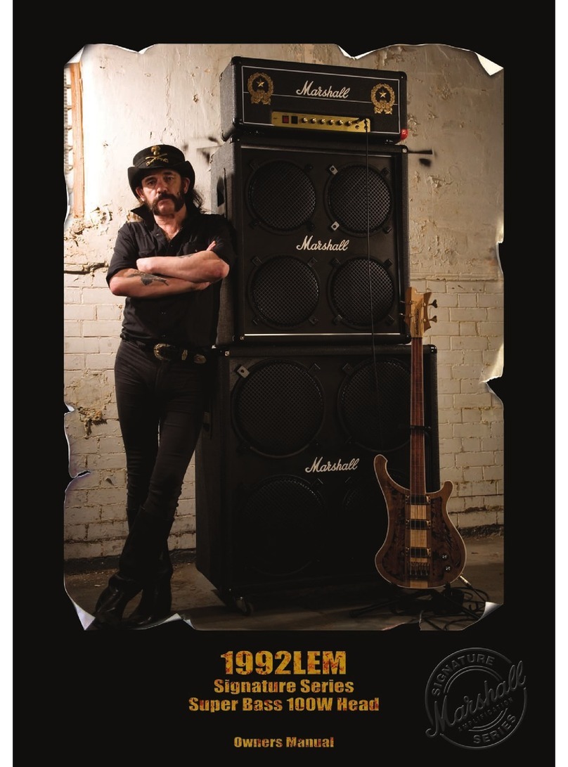 Marshall Amplification Signature 1992LEM User manual Marshall Amplification Signature 1992LEM User manual