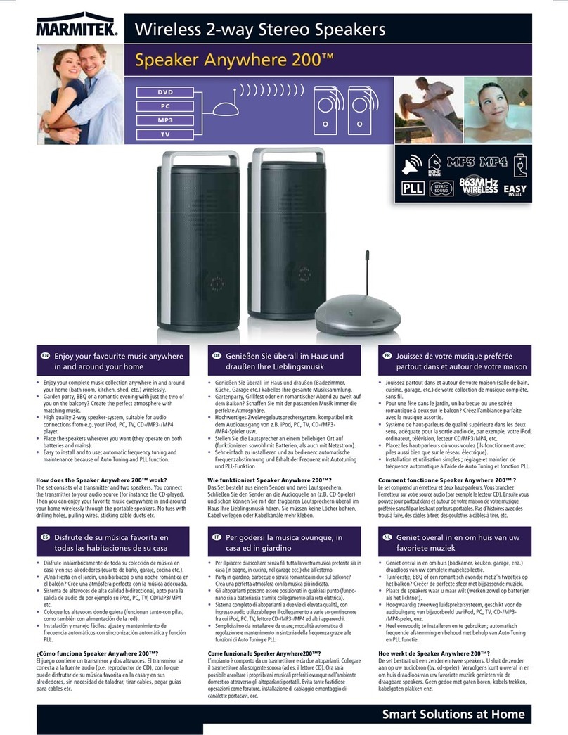 Marmitek Speaker Anywhere 200 Specification sheet