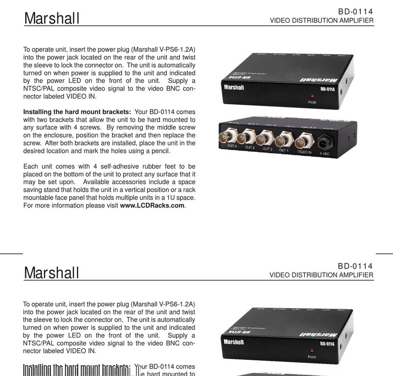 Marshall Electronics BD-0114 User manual Marshall Electronics BD-0114 User manual