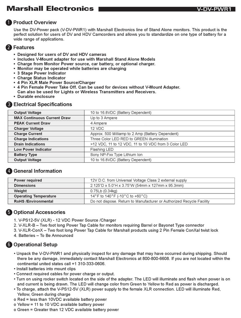 Marshall Electronics V-DV-PWR1 User manual