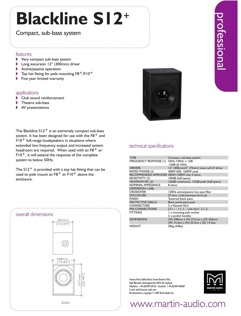 Martin Audio Blackline S12+ User manual Martin Audio Blackline S12+ User manual
