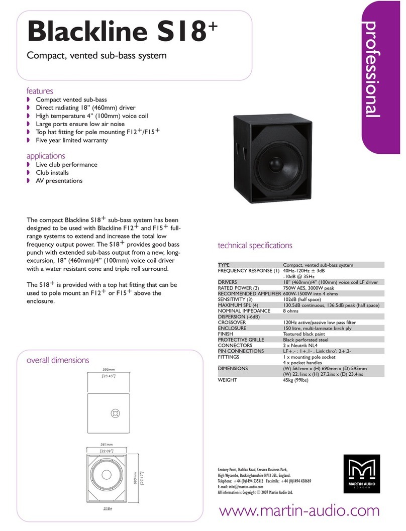 Martin Audio Blackline S18+ User manual Martin Audio Blackline S18+ User manual