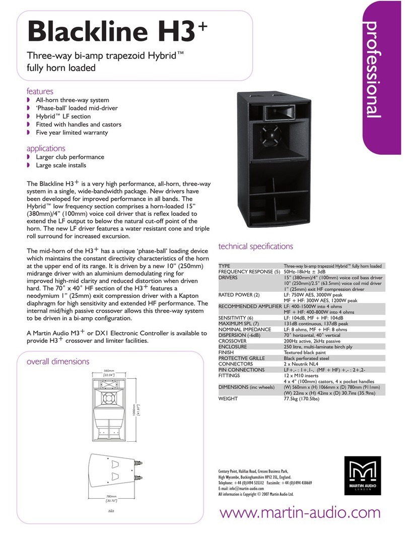 Martin Audio Blackline H3+ User manual Martin Audio Blackline H3+ User manual