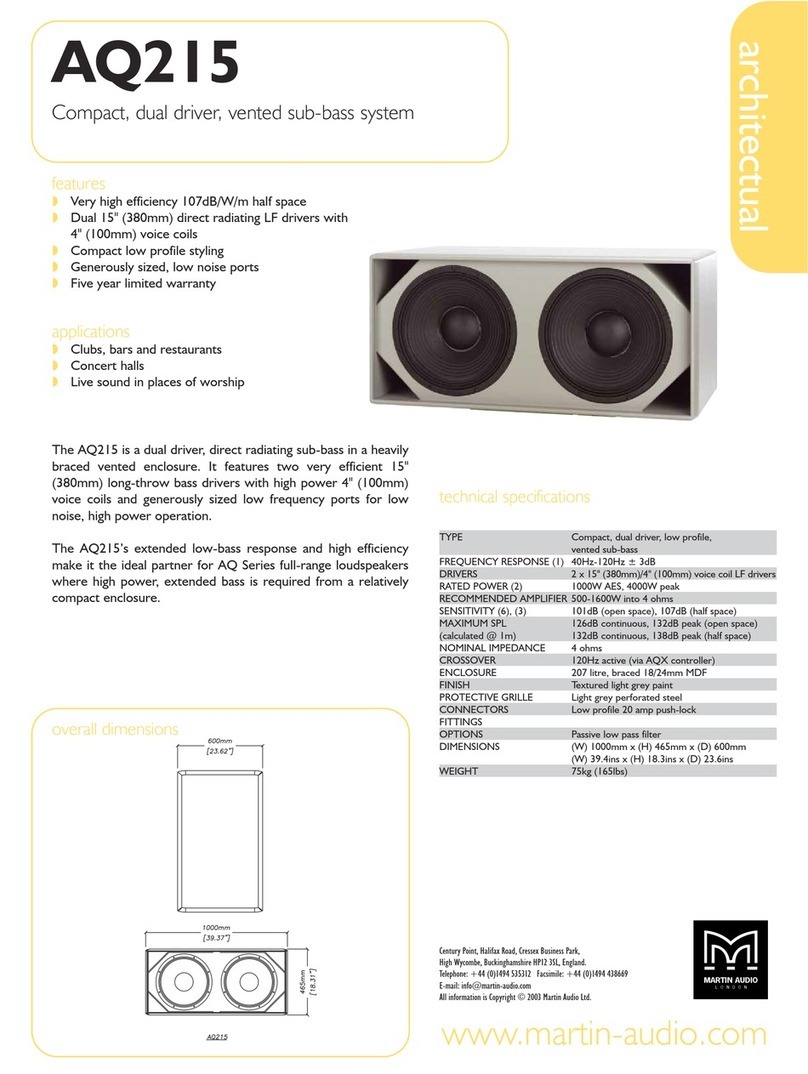 Martin Audio Architectual AQ215 Technical specifications