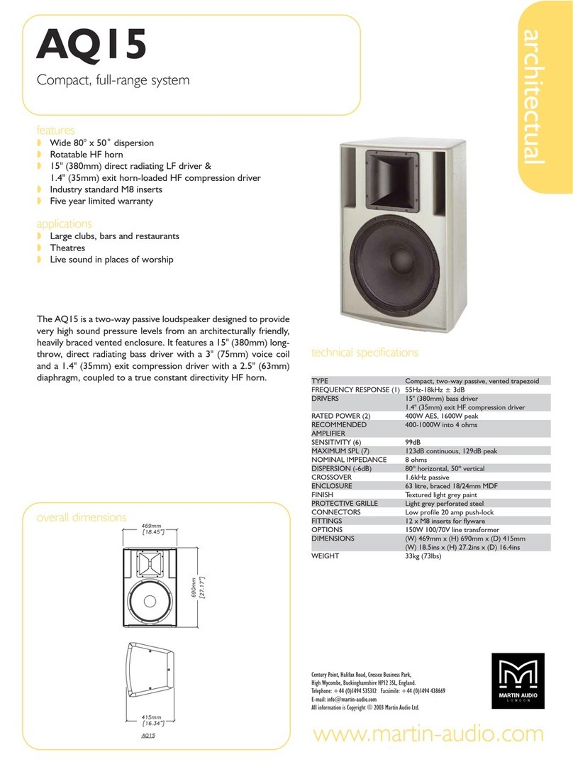 Martin Audio AQ15 User manual
