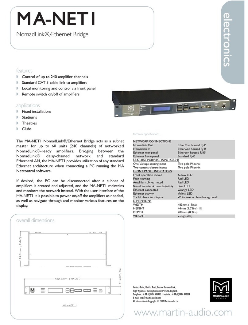 Martin Audio MA-NET1 Specifications