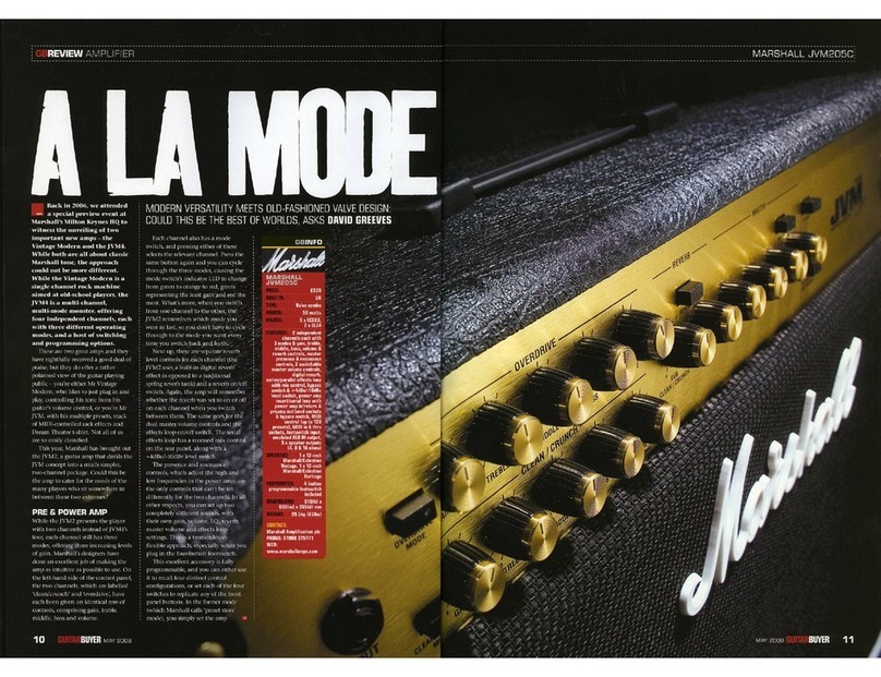 Marshall Amplification JVM205C brochure