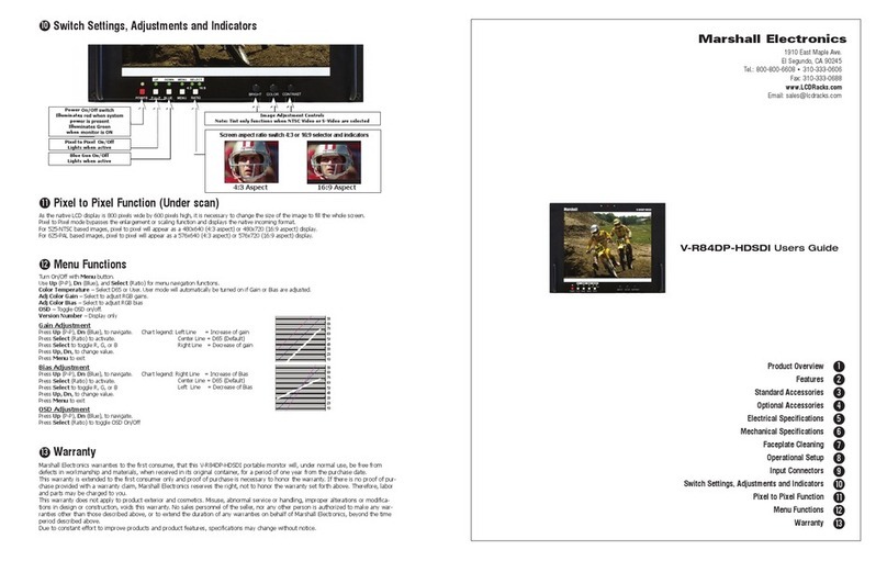 Marshall Electronics V-R84DP-HDSDI User manual