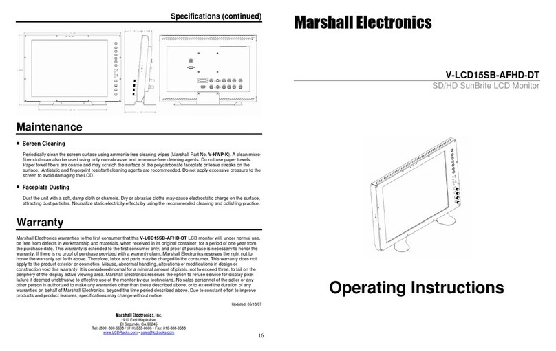 Marshall Electronics V-LCD15SB-AFHD-DT User manual