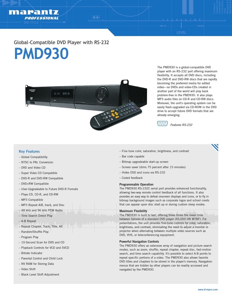 Marantz PMD930 Specifications