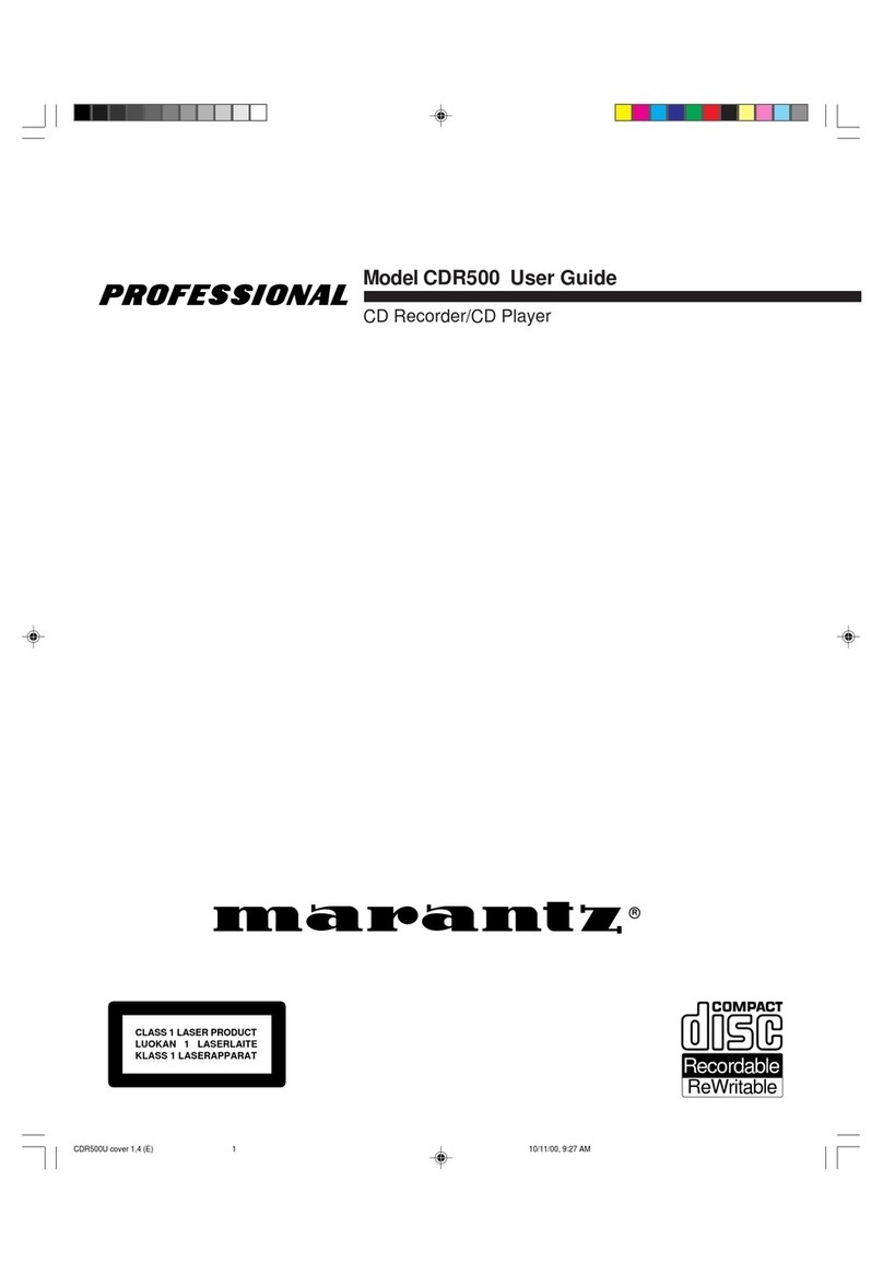 Marantz CDR500 User manual