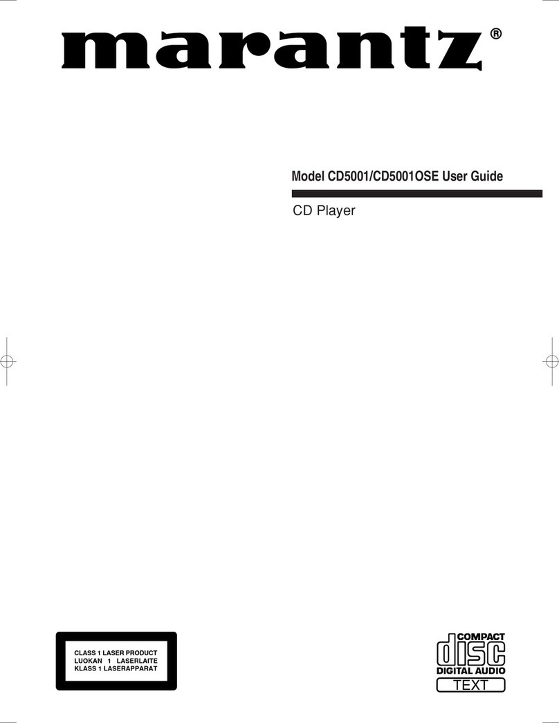 Marantz CD5001 OSE User manual Marantz CD5001 OSE User manual