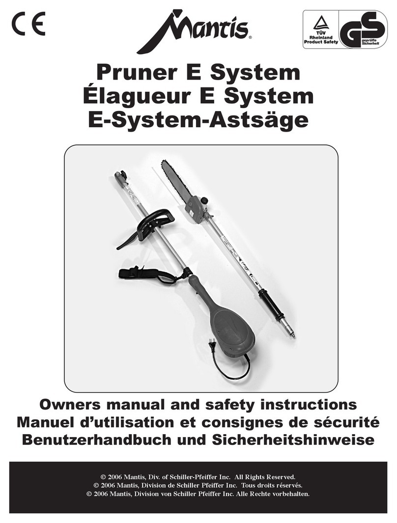 Mantis Pruner E System Owner's manual and safety instructions