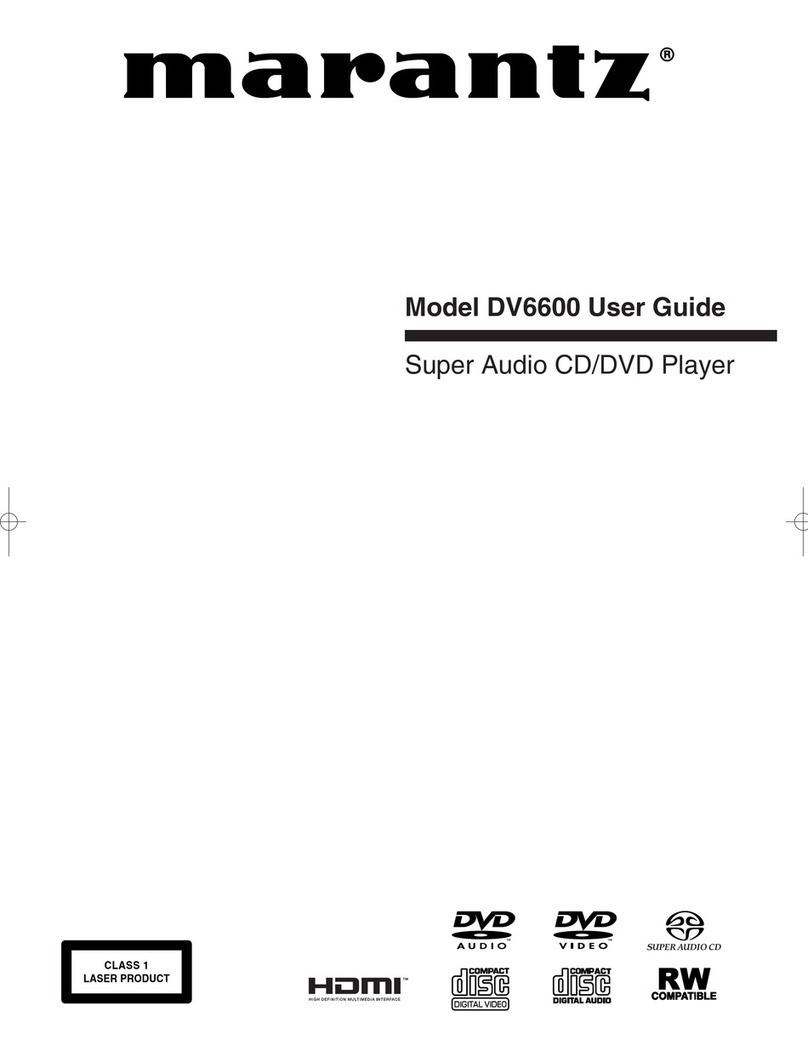 Marantz SUPER AUDIO CD/DVD PLAYER DV6600 user guide