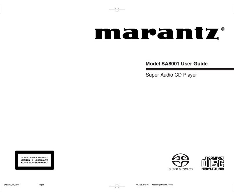 Marantz SA8001 User manual Marantz SA8001 User manual