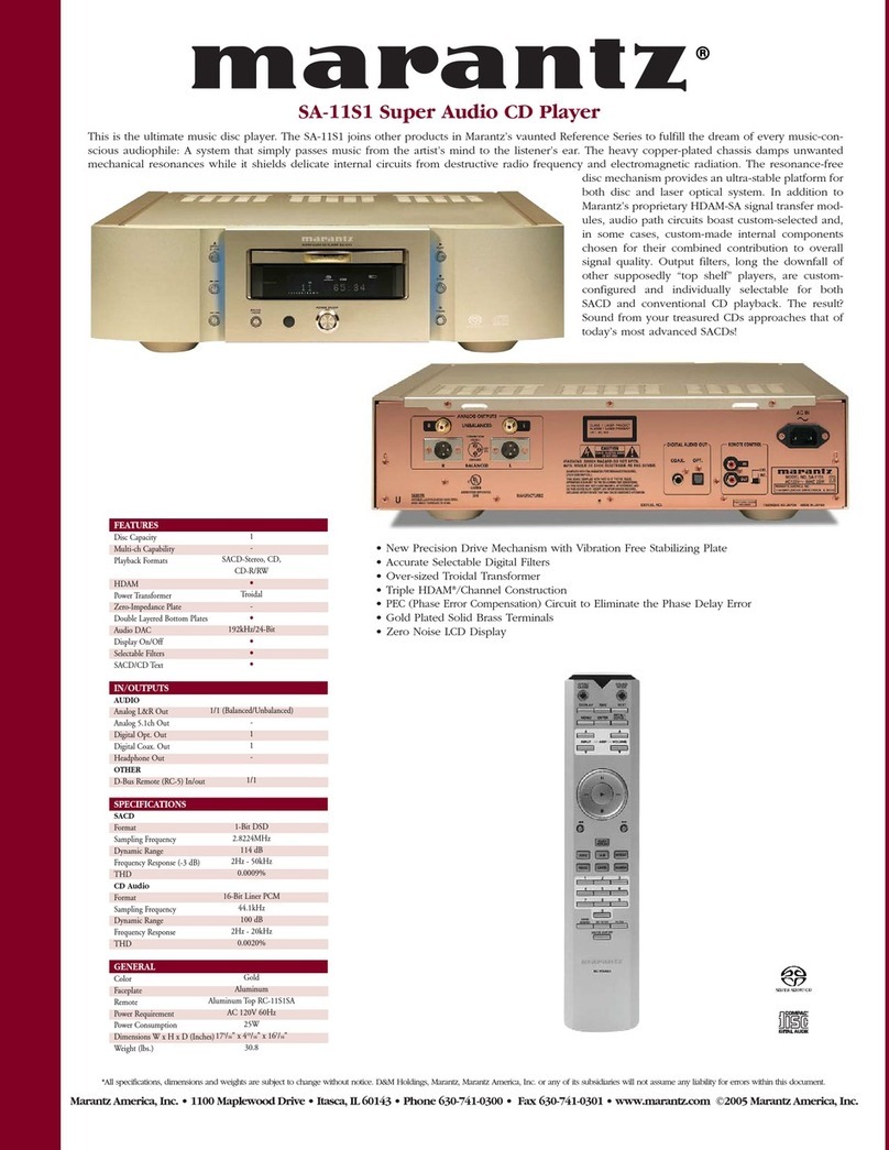 Marantz SA-11S1 Specification sheet
