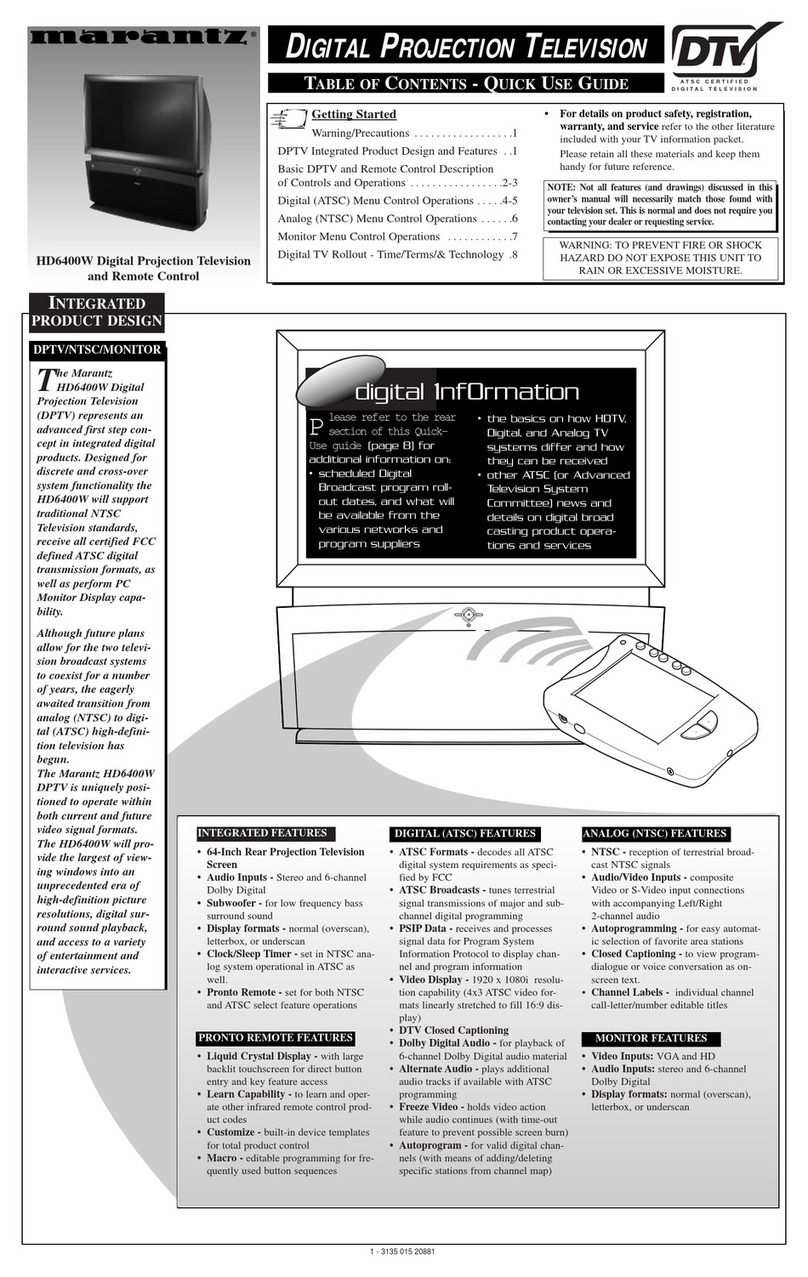 Marantz HD6400W Operating manual