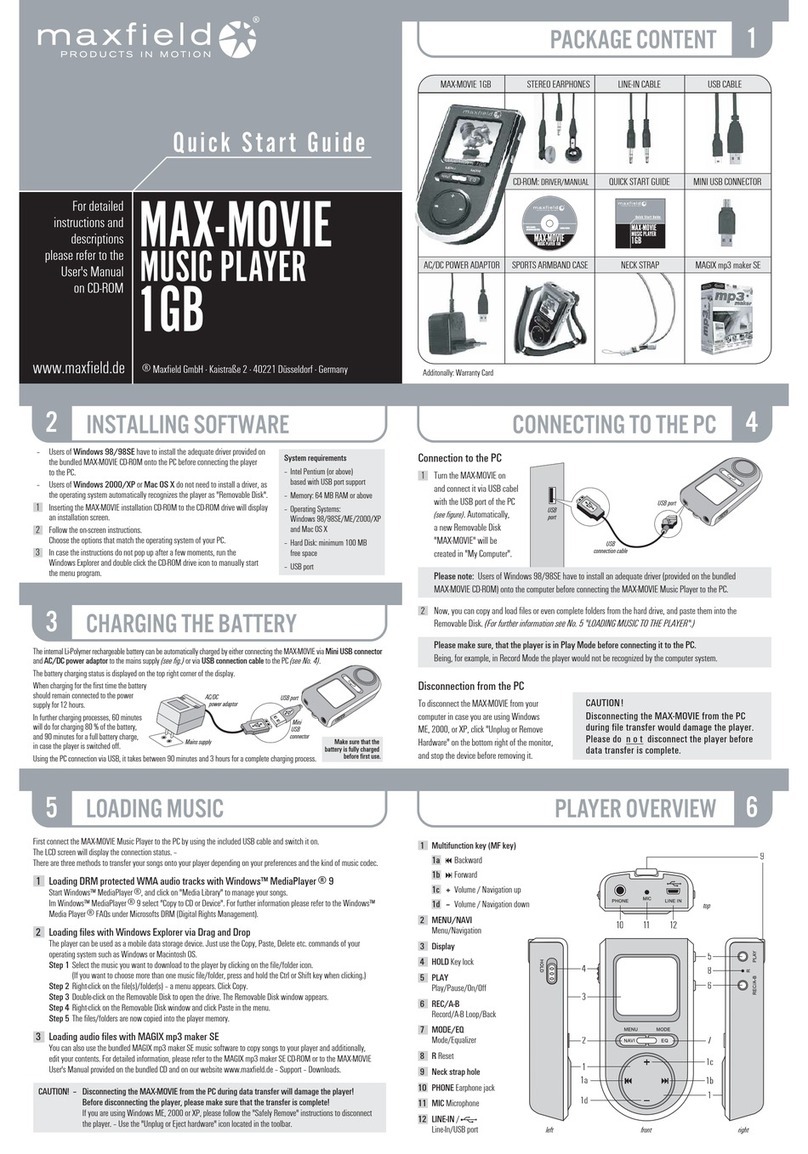 Maxfield Max-Movie 1GB quick start guide