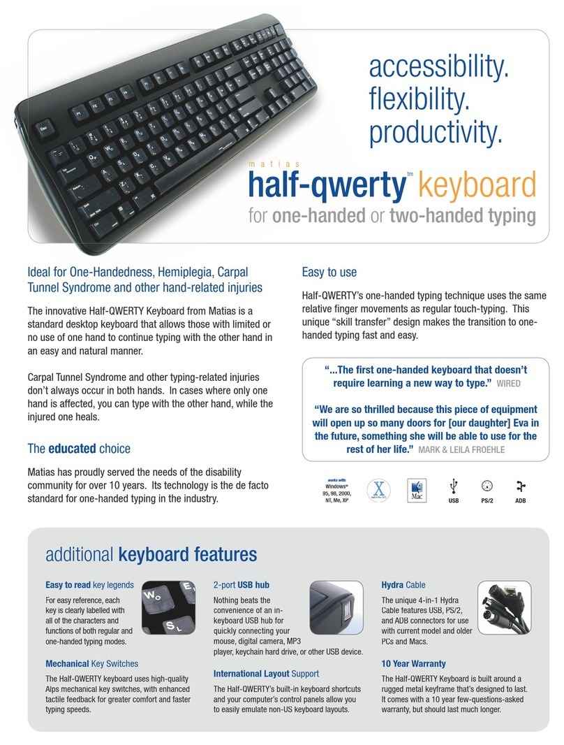 Matias Half-Qwerty Computer Keyboard User manual Matias Half-Qwerty Computer Keyboard User manual