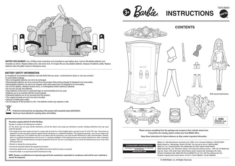 Mattel BARBIE T2570-0920G1 instructions