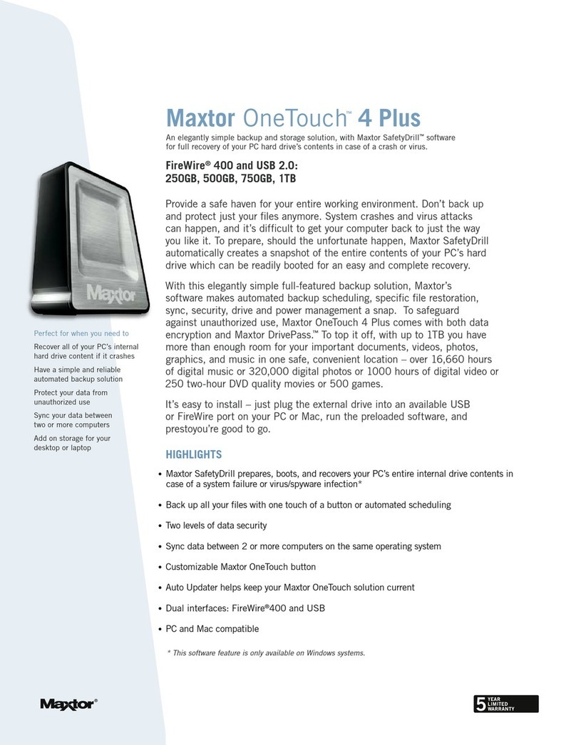 Maxtor One Touch 4 Plus datasheet