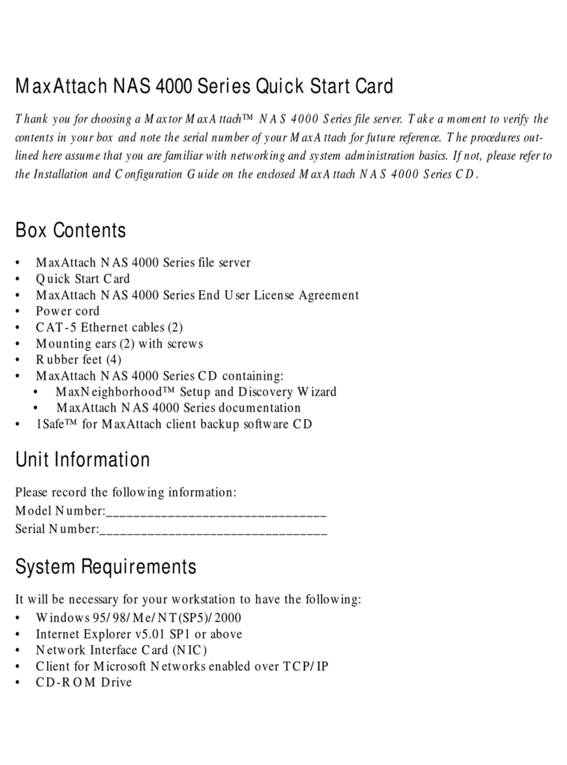 Maxtor MaxAttach NAS 4000 Series quick start guide