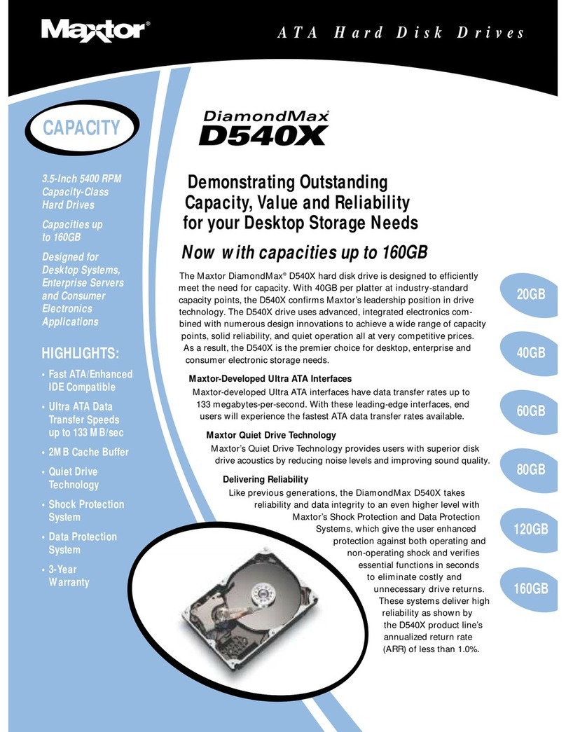 Maxtor DiamondMax D540X Specification sheet