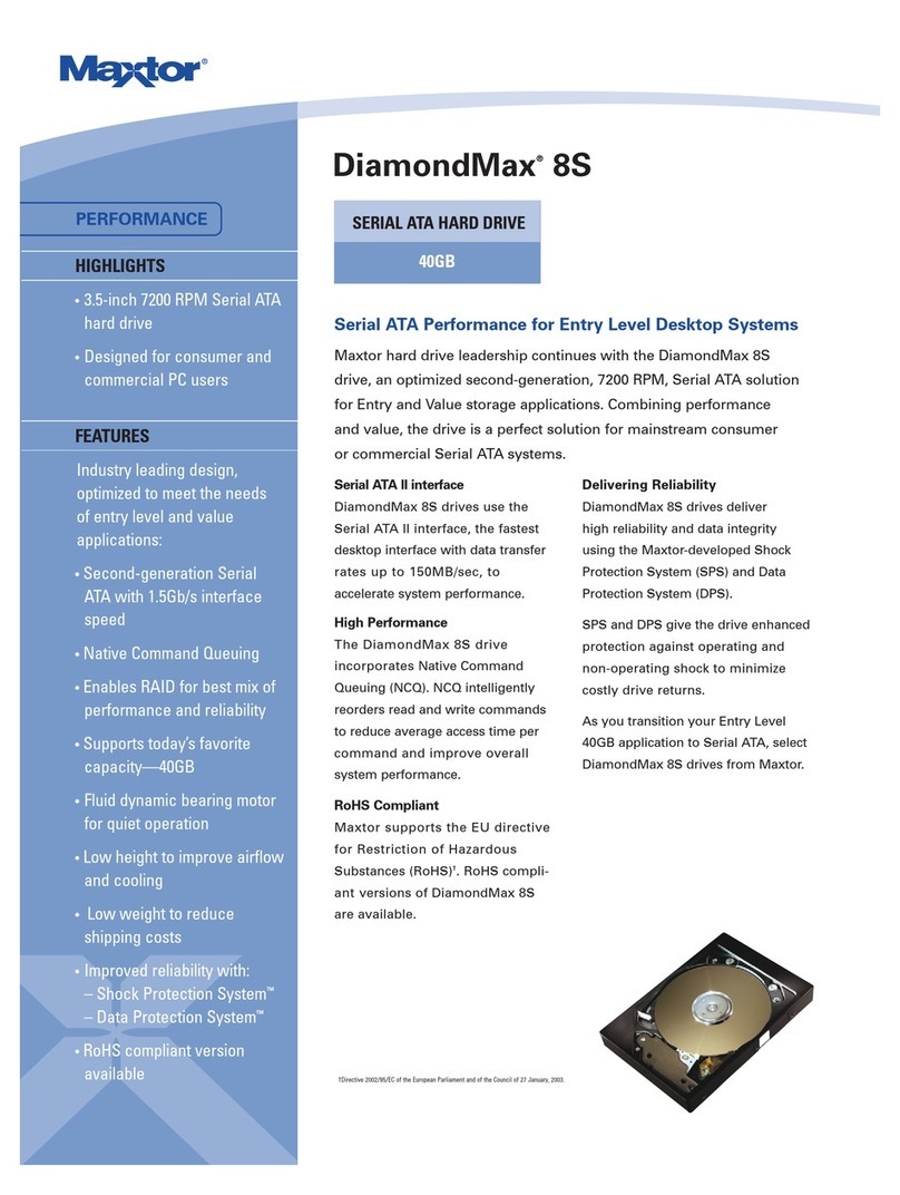 Maxtor DiamondMax 8S Specification sheet