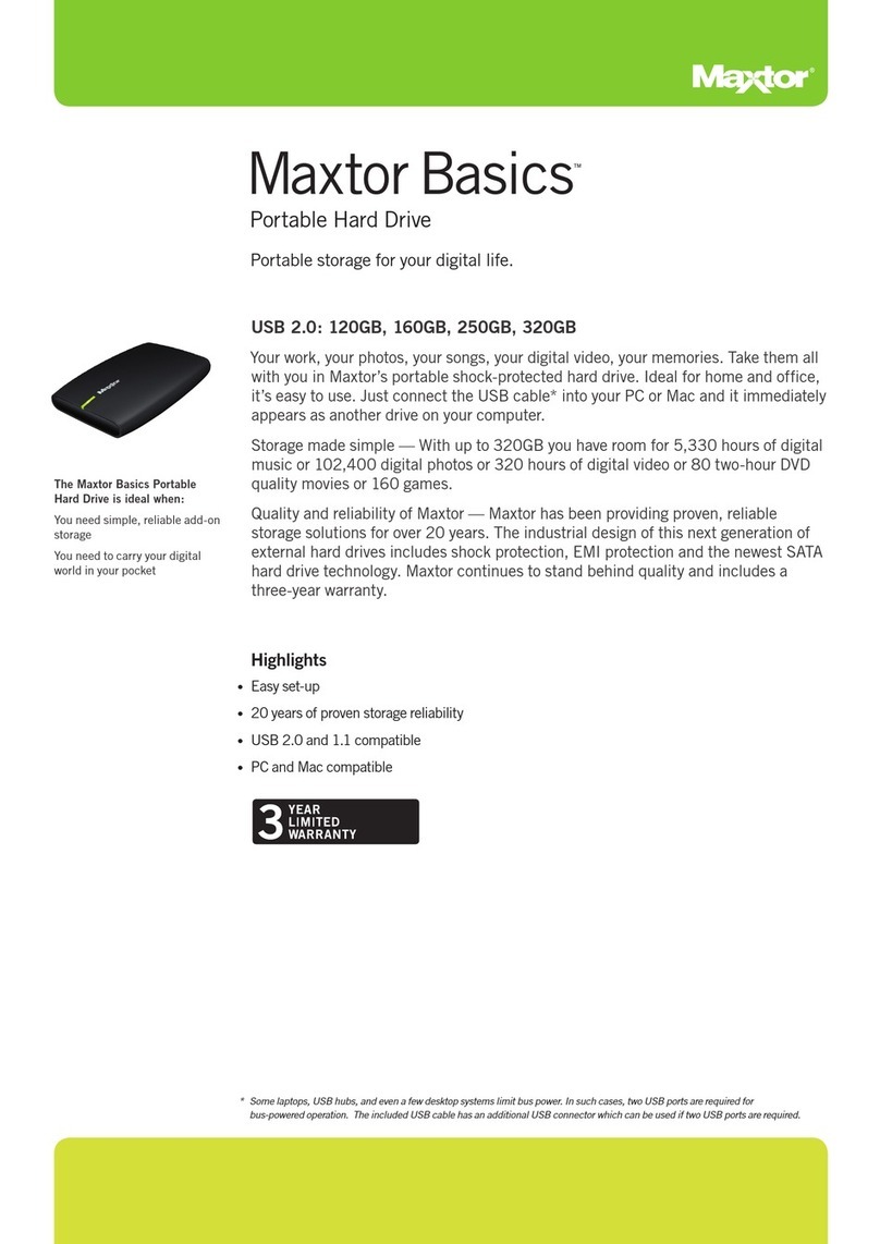 Maxtor Basics 120GB STM901203EHM301-RK User manual