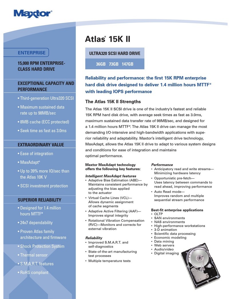 Maxtor Atlas SCSI Drive 15K II User manual