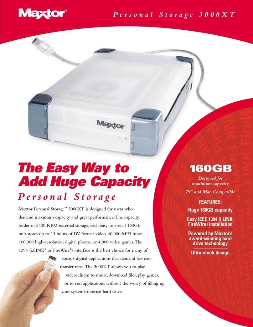 Maxtor Personal Storage 3000XT User manual Maxtor Personal Storage 3000XT User manual