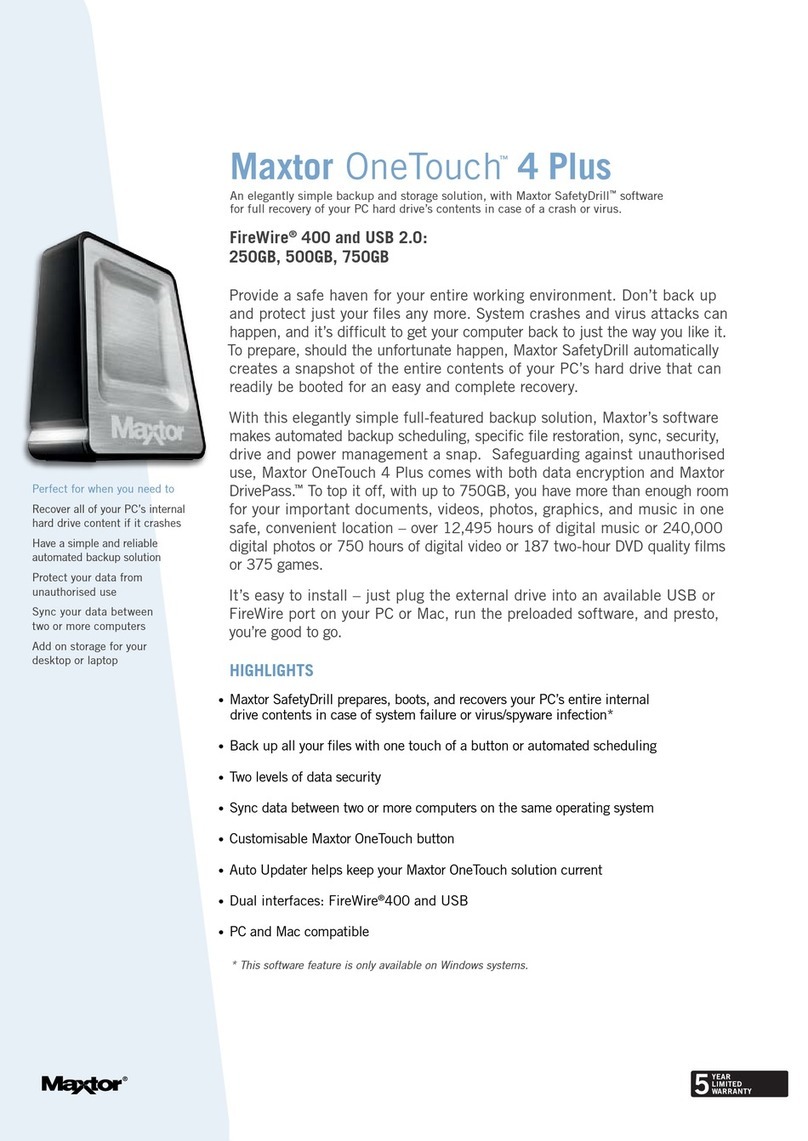 Maxtor OneTouch 4 Plus datasheet