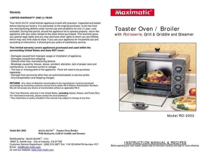 Maxi-matic RO-2002 instruction manual