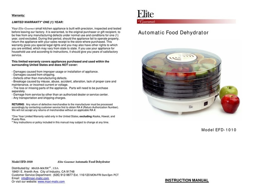 Elite Gourmet EFD-1010 instruction manual