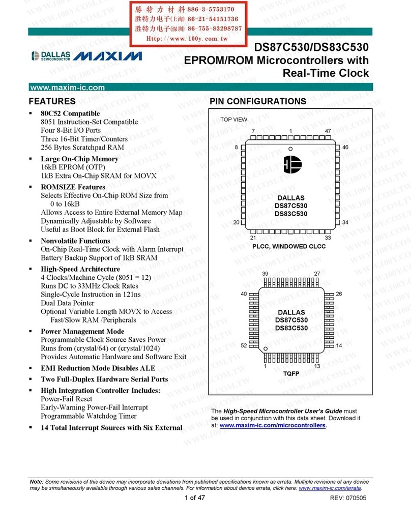 Maxim Dallas DS87C530 Specification sheet